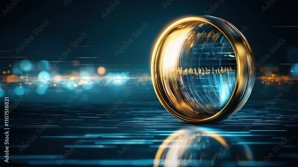 Poster innovative technology development digital realm abstract art futuristic environment close-up view qu