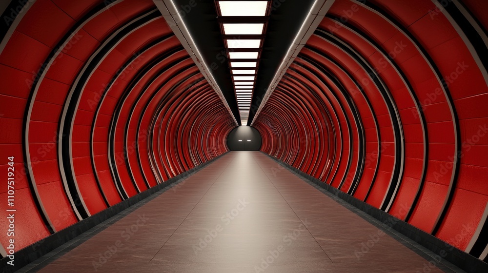 Poster futuristic tunnel view urban setting architecture modern design wide angle visual innovation for seo