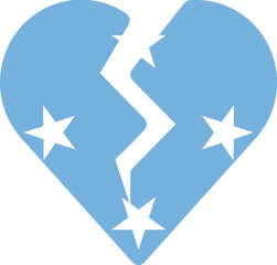 Obraz premium Micronesia Flag On Broken Heart Icon
