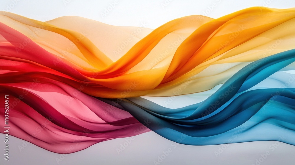 Poster flowing colors in motion abstract art vibrant textiles studio setting close-up view visual harmony f