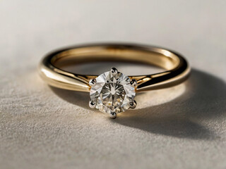 A wedding ring with a sparkling diamond.