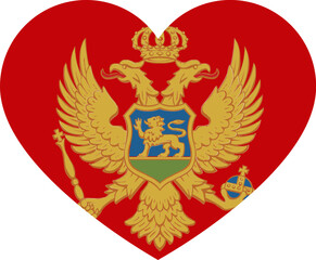 Fototapeta premium Heart Icon inside Montenegro Flag