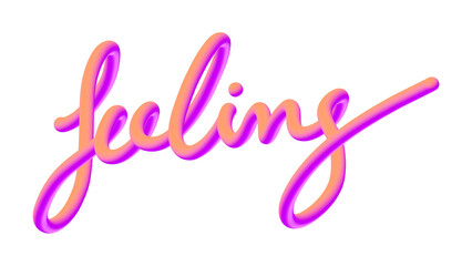 Obraz premium feeling word in 3d transparent png