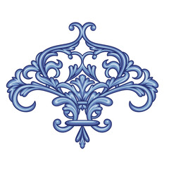 Arabesque with scrolls in Baroque style	
