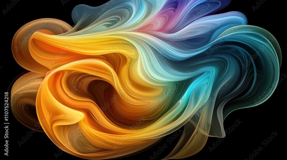 Aufkleber dynamic color flowing abstract art digital creation vivid textures imaginative landscape close-up pe