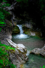 Hiking through the Giessenbach Gorge in Bavaria Germany
