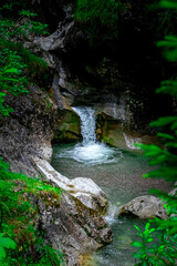 Hiking through the Giessenbach Gorge in Bavaria Germany