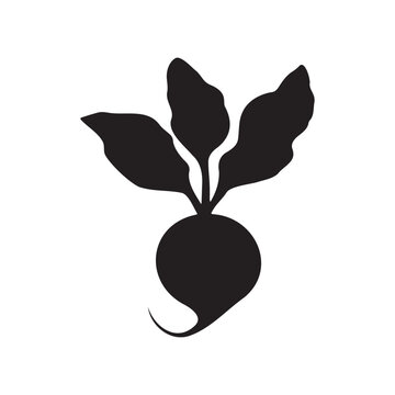 recommend clip art: Raw radish silhouette vector illustration