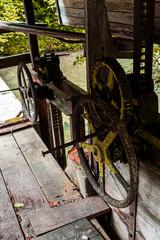 Old Water dam Shut-off Gear in the Giessenbach Gorge Bavaria Germany.