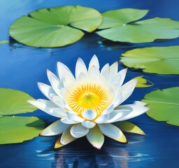 Illustration of water flower lily.