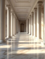 Obraz premium White Pillars Hallway