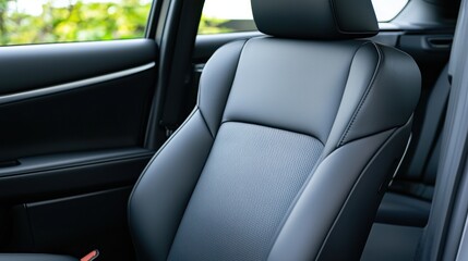 Elegant Black Leather Car Seat in Modern Vehicle Interior
