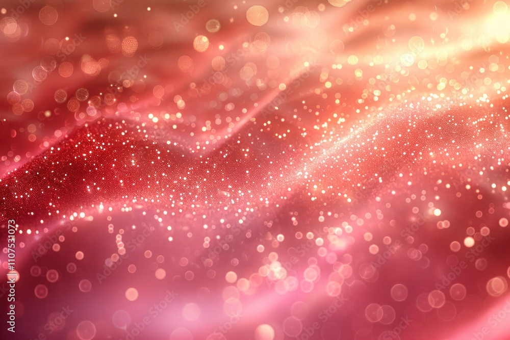 Poster abstract composition with a soft background in shades of pink and orange. light spots and bokeh effe