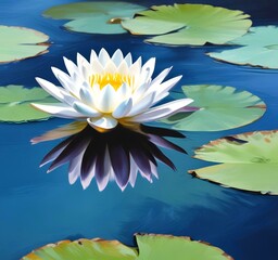 Illustration of water flower lily.