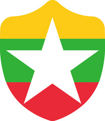 Shield Shape of Myanmar Flag