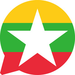 Obraz premium Chat Icon on Myanmar Flag