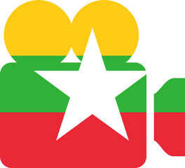 Myanmar Flag on Documenrty icon