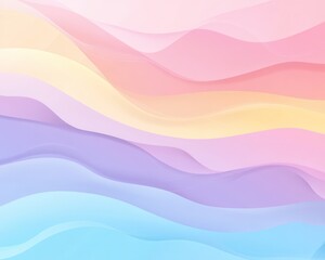 Soft Pastel Waves Background in Warm and Cool Tones, Perfect for Minimalistic Designs and Creative Projects to Convey Serenity and Calmness