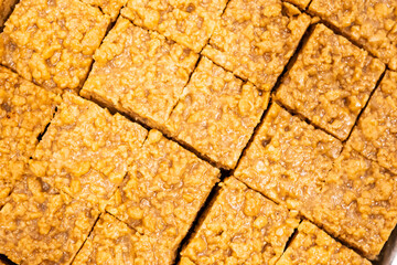 Habshi Halwa or HAFSI SONDESH texture closeup top view of indian, pakistani and bangladeshi sweet...