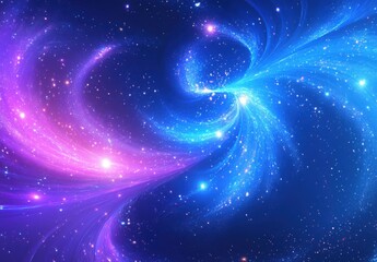 Obraz premium Stunningly Captivating Cosmic Abstract Background with Vibrant Colors and Twirling Light Patterns Reflecting the Beauty of the Universe in Deep Space