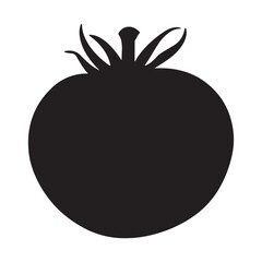 Ripe tomato silhouette vector illustration