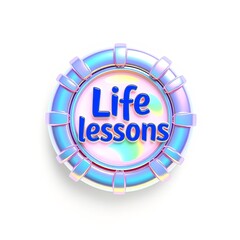 Fototapeta premium 3D Icon of Life Lessons Holographic Overlay Joyful Style with Color-Shifting Iridescent Aesthetic for Captivating Visuals and High-Resolution Commercial Use