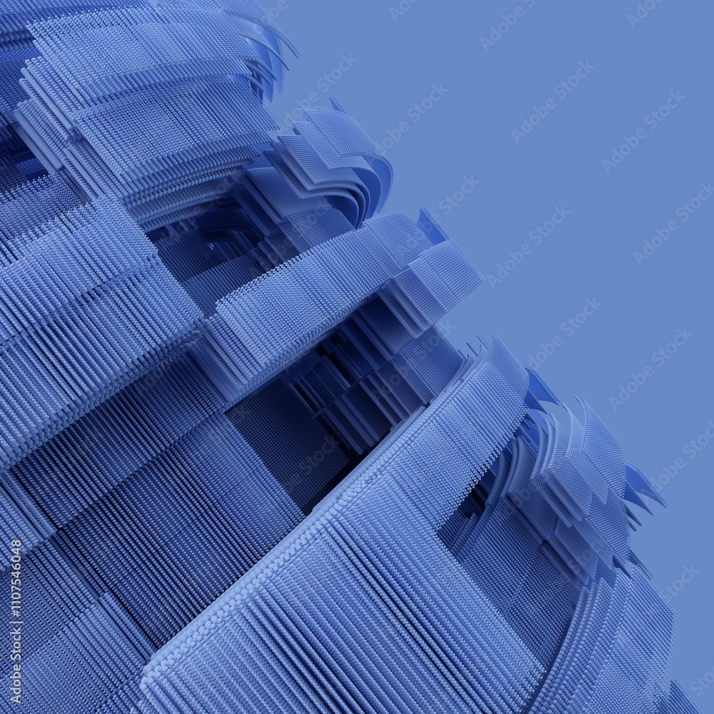 Aufkleber 3d render of abstract detailed shape. dynamic futuristic background.