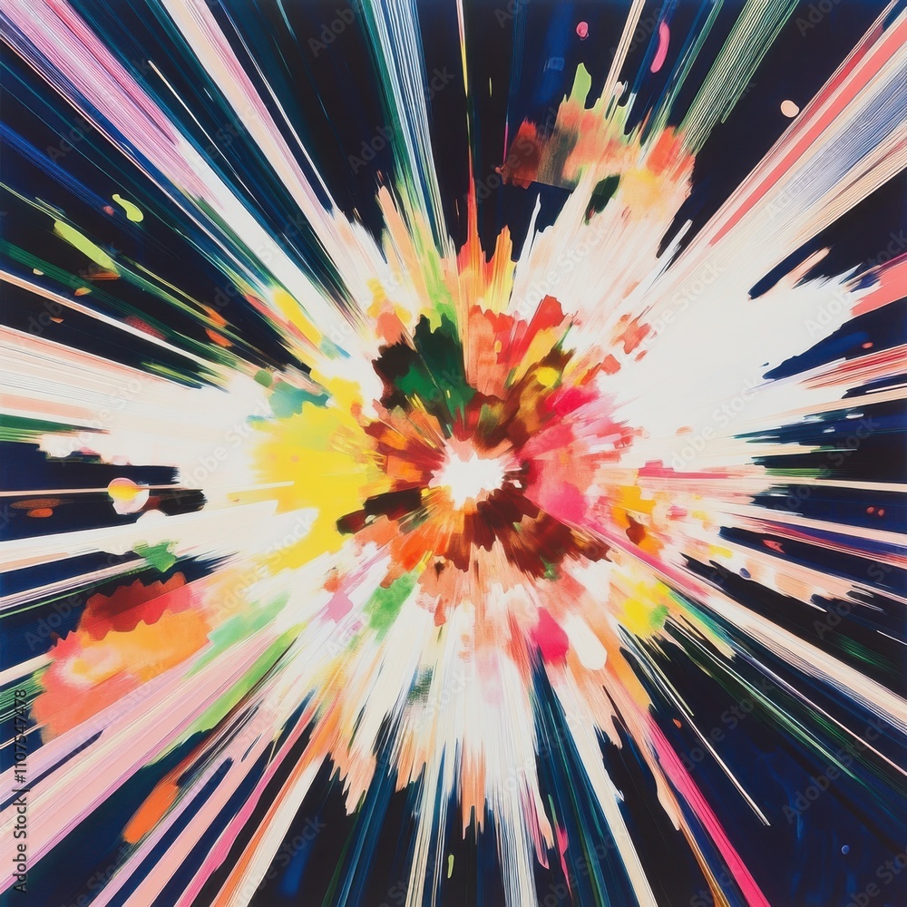 Poster vibrant explosion of colorful light rays creating an artistic abstract background effect for creativ