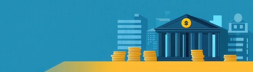 Obraz premium Funding flat design side view financial backing theme animation Complementary Color Scheme