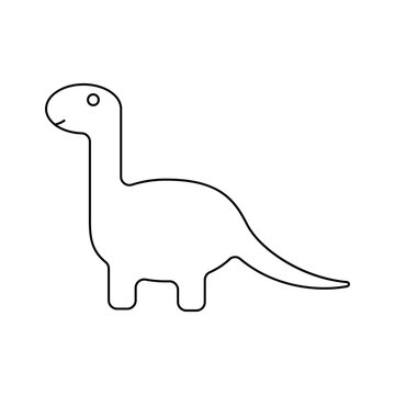 Easy dinosaur for toddlers coloring page. vector illustration design. Eps 10.