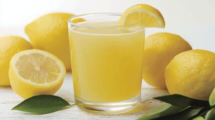 Refreshing healthy lemon juice beverage home kitchen drink content bright environment close-up viewpoint