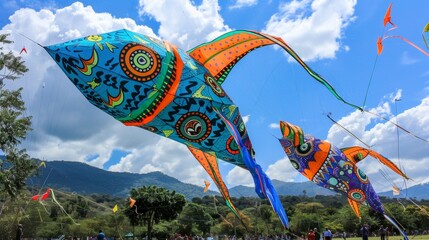 Colorful Giant Kites at Guatemalan Festival