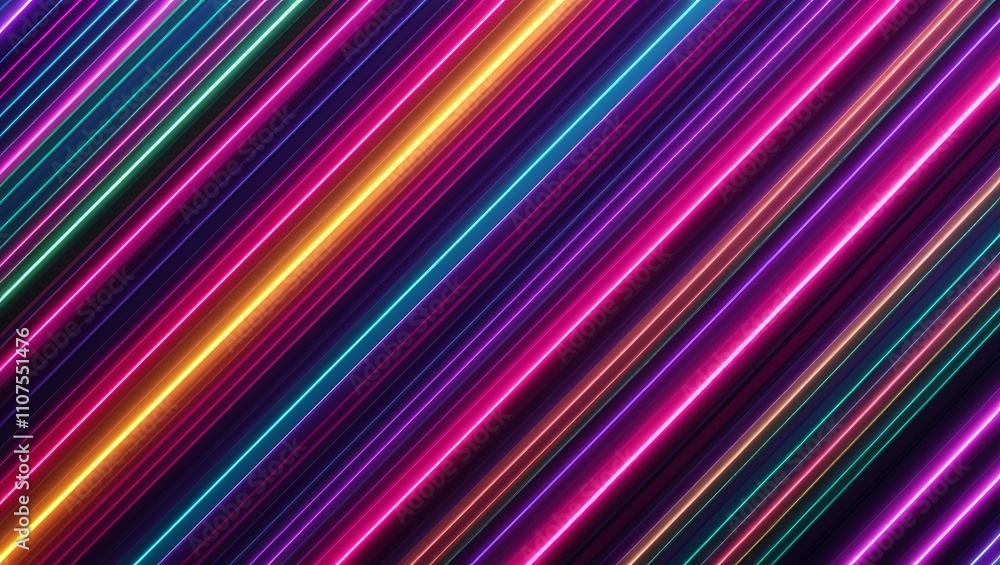 Poster abstract colorful diagonal lines background. generative ai.