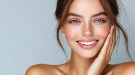 joyful girl with perfect skin