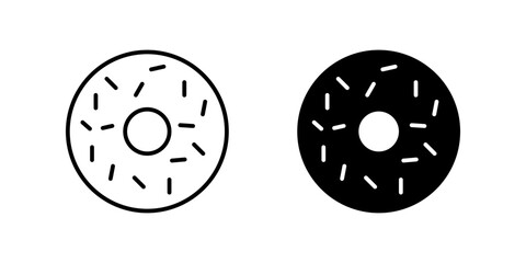 Fototapeta premium Donut Icon set. Symbol isolated white background. vector illustration. color editable.