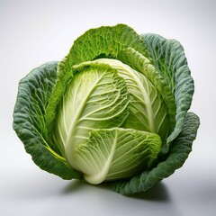 Obraz premium Cabbage slaiz white background