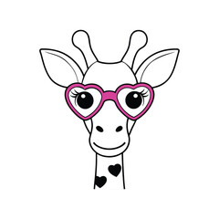 Cute Giraffe Vector Illustration for Kids Coloring Activity