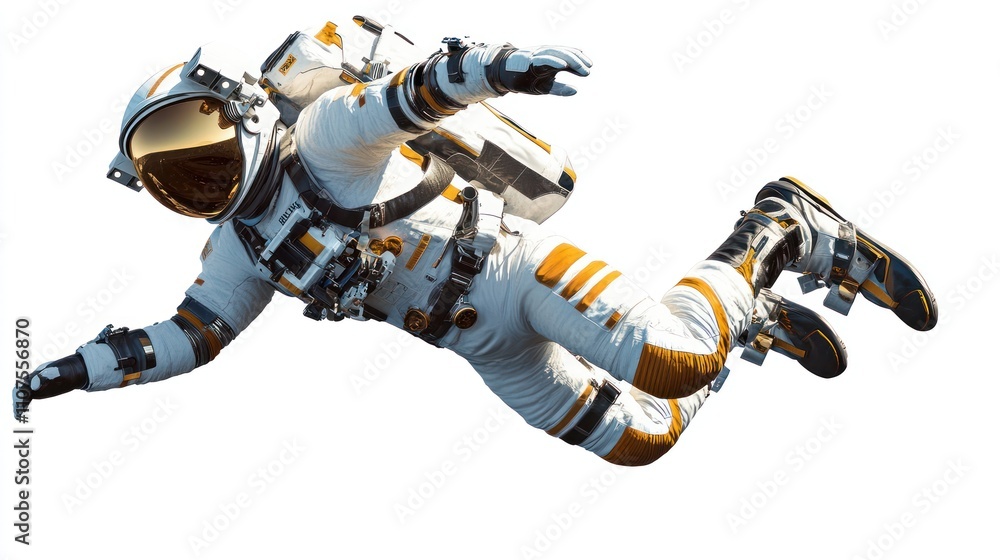 Aufkleber An astronaut in a spacesuit floating in space, showcasing exploration and adventure.