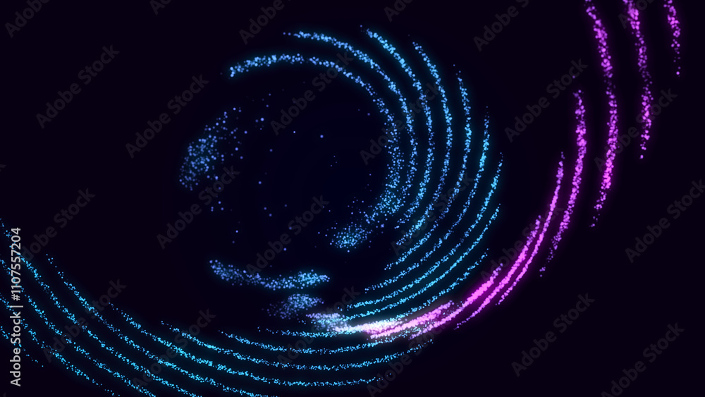 Poster Abstract background of moving lines. Information space strip. Big data visualization. 3d rendering