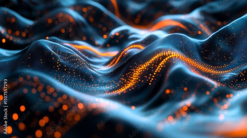 Poster futuristic abstract technology background featuring artificial intelligence and big data visualizati
