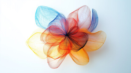 close up from top view abstract gradient flower mesh art. rainbow flower art from mesh for background and wallpaper. AI wallpaper. color vivid nature background. Generative AI.