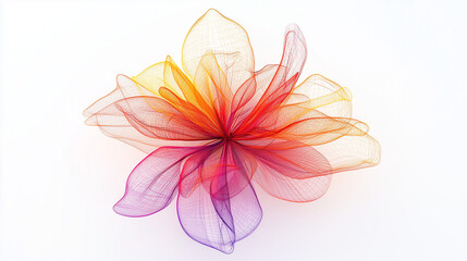 Abstract Gradient lily water flower mesh art. rainbow flower art from mesh for background and wallpaper. AI wallpaper. color vivid nature background. Generative AI.