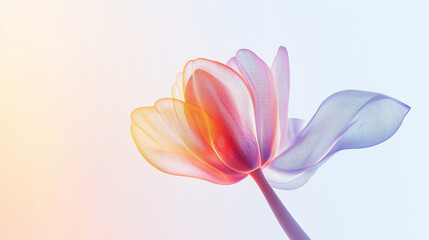 Abstract gradient tulip flower mesh art.
colorful flower art from mesh for background and wallpaper. AI wallpaper. color vivid nature background. Generative AI.