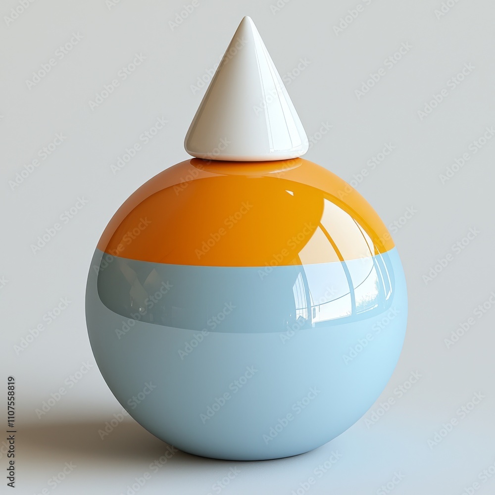 Poster 3d rendered abstract modern minimalist background with primitive geometric shapes, iridescent liquid