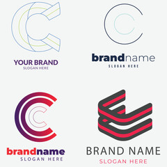 Letter alphabet logo N design Corporate business brand company abstract logo design collection