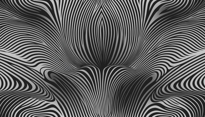 Fototapeta premium black and white seamless pattern of optical illusion effects like moiré patterns. Generative AI Generative AI.
