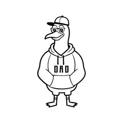 Obraz premium Cute and Playful Duck Cartoon Character - Vector Art Design