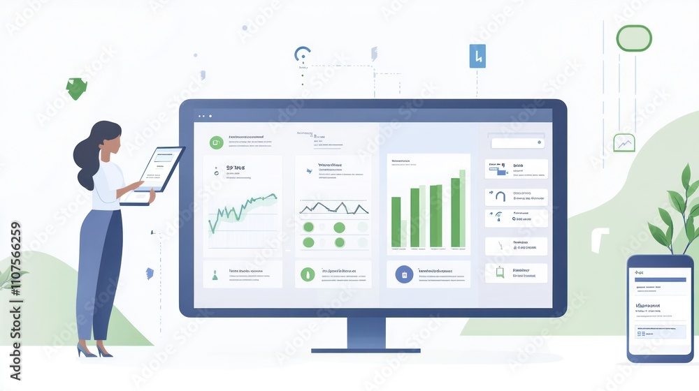 Poster A digital dashboard showcasing data analytics and user interaction.
