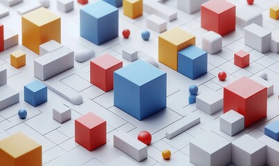 Obraz premium Objects designed in realistic 3D using Metaball shapes, including meteorites, asteroids, and comets as spherical elements.