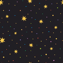 Seamless pattern with stars. Vector cartoon illustration